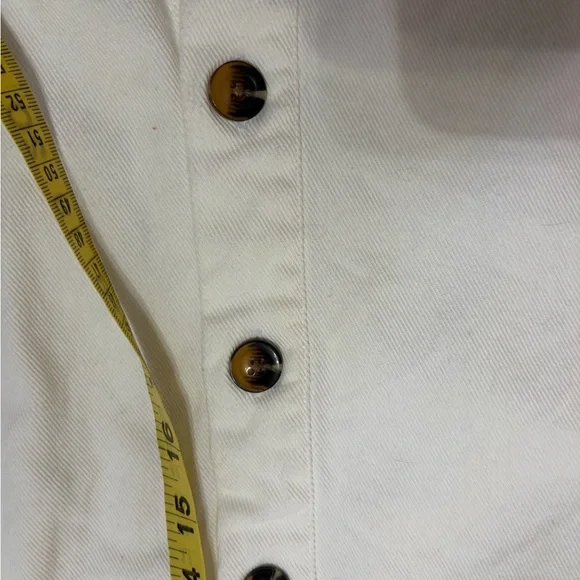 Who What Wear White Puff Sleeve Denim Dress Size L | 100% Cotton - Picture 11 of 14